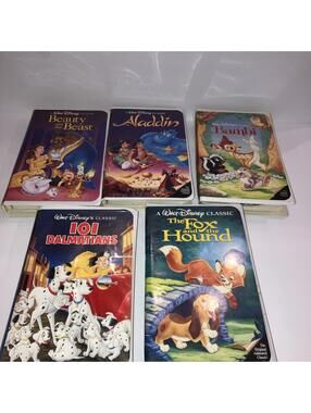 VTG Rare Lot of 5 Disney Black Diamond Classic VHS Tapes Movie Clamshell Case